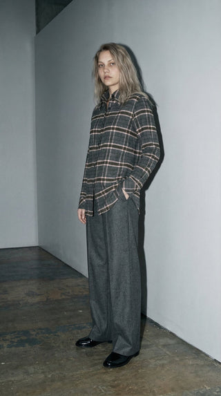 Camicia - Camicia quadri flanella leggera soft - Grigio - VEVI