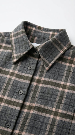 Camicia - Camicia quadri flanella leggera soft - Grigio - VEVI