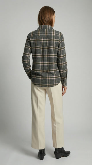 Camicia - Camicia quadri flanella leggera soft - Marrone - VEVI