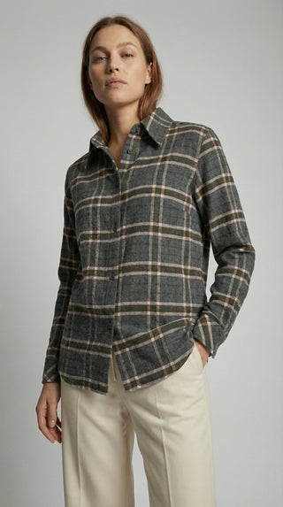 Camicia - Camicia quadri flanella leggera soft - Marrone - VEVI