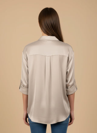 Camicia - Camicia raso viscosa - Burro - vevi.it