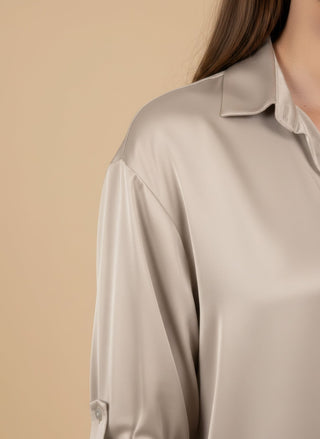 Camicia - Camicia raso viscosa - Burro - vevi.it