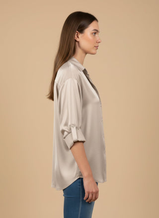 Camicia - Camicia raso viscosa - Burro - vevi.it