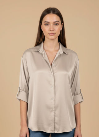 Camicia - Camicia raso viscosa - Burro - vevi.it
