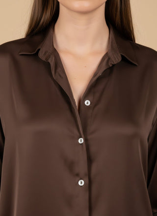 Camicia - Camicia raso viscosa - Moro - vevi.it