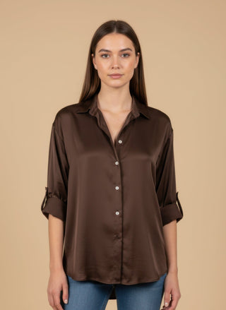 Camicia - Camicia raso viscosa - Moro - vevi.it