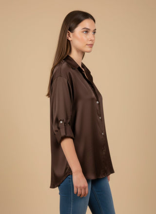 Camicia - Camicia raso viscosa - Moro - vevi.it