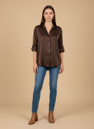 Camicia - Camicia raso viscosa - Moro - vevi.it