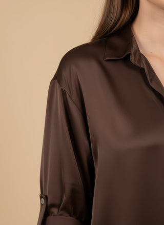 Camicia - Camicia raso viscosa - Moro - vevi.it