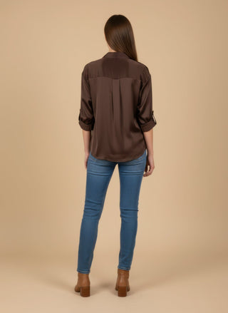 Camicia - Camicia raso viscosa - Moro - vevi.it