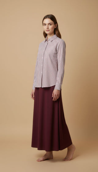 Camicia - Camicia riga - Bianco/bordeaux - vevi.it