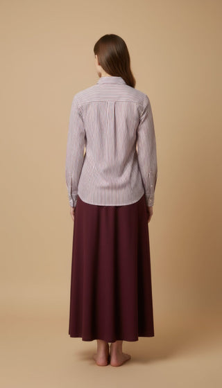 Camicia - Camicia riga - Bianco/bordeaux - vevi.it