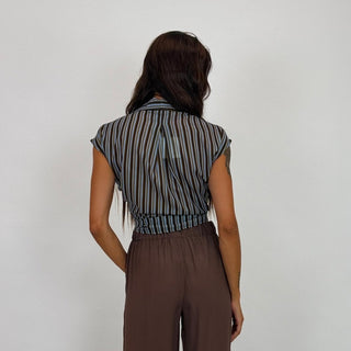 Camicia - Camicia riga mussola GFE5359-3 - Azzurro - VEVI