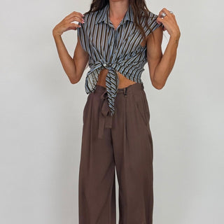 Camicia - Camicia riga mussola GFE5359-3 - Azzurro - VEVI