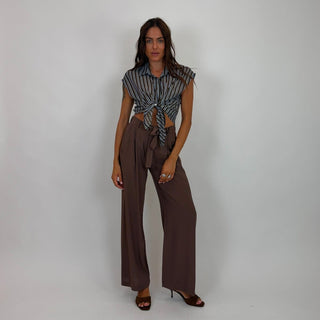 Camicia - Camicia riga mussola GFE5359-3 - Azzurro - VEVI