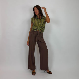 Camicia - Camicia riga mussola GFE5359-3 - Olio - VEVI