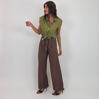 Camicia - Camicia riga mussola GFE5359-3 - Olio - VEVI