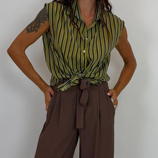 Camicia - Camicia riga mussola GFE5359-3 - Olio - VEVI