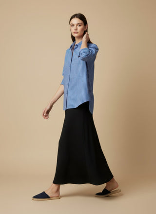 Camicia - Camicia riga raschino e spacchi - Azzurro - VEVI