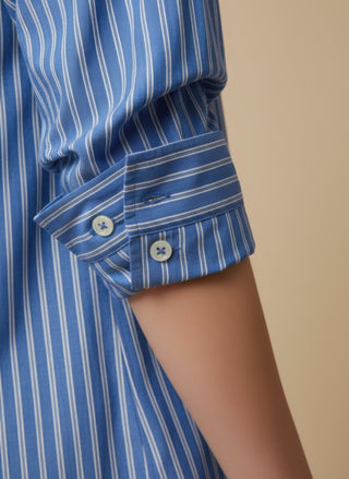 Camicia - Camicia riga raschino e spacchi - Azzurro - VEVI