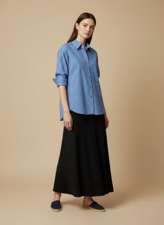 Camicia - Camicia riga raschino e spacchi - Azzurro - VEVI