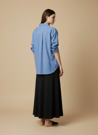 Camicia - Camicia riga raschino e spacchi - Azzurro - VEVI