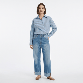 Camicia - Camicia riga revers diagonale GFE5589R - Azzurro - VEVI