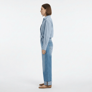 Camicia - Camicia riga revers diagonale GFE5589R - Azzurro - VEVI