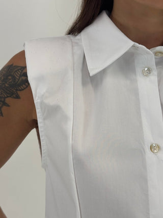 Camicia - Camicia smanicata spalline NRE733 - Bianco - VEVI