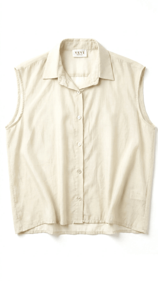 Camicia - Camicia smanicata tencell LUE482961 - Burro - VEVI