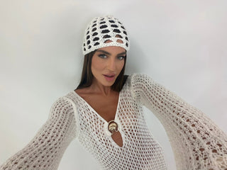 Cappello - Cappello in maglia a rete AME002 - Bianco - VEVI