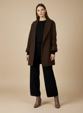 Cappotto - Cappotto corto doppio petto lana - Tortora - VEVI