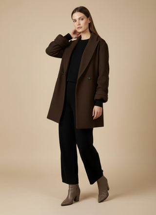 Cappotto - Cappotto corto doppio petto lana - Tortora - VEVI