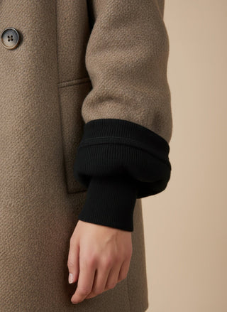 Cappotto - Cappotto corto doppio petto lana - Tortora - VEVI