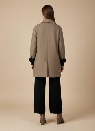 Cappotto - Cappotto corto doppio petto lana - Tortora - VEVI