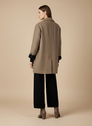 Cappotto - Cappotto corto doppio petto lana - Tortora - VEVI