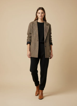 Cappotto corto quadri misto lana – VEVI1