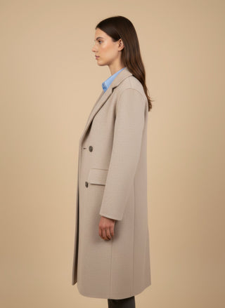 Cappotto - Cappotto doppio petto lana - Beige - vevi.it