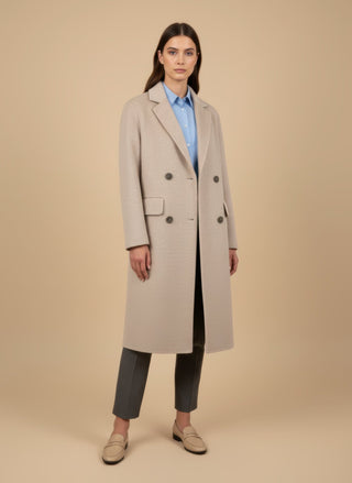 Cappotto - Cappotto doppio petto lana - Beige - vevi.it