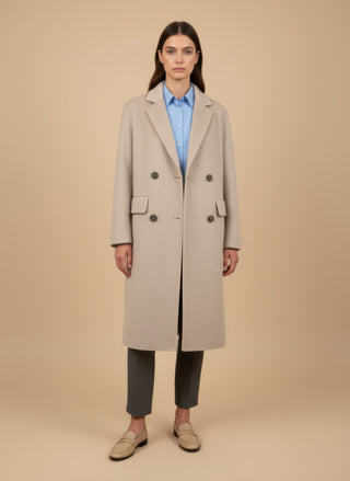 Cappotto - Cappotto doppio petto lana - Beige - vevi.it