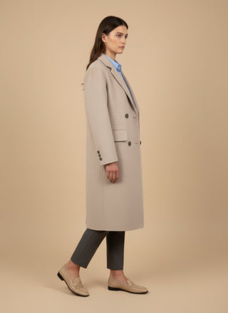 Cappotto - Cappotto doppio petto lana - Beige - vevi.it