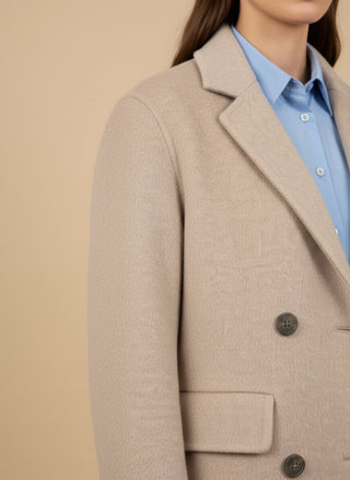 Cappotto - Cappotto doppio petto lana - Beige - vevi.it