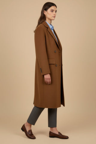 Cappotto - Cappotto doppio petto lana - Marrone - vevi.it