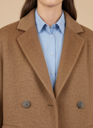 Cappotto - Cappotto doppio petto lana - Marrone - vevi.it