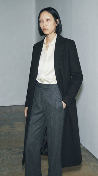 Cappotto - Cappotto lungo un bottone lua 71394 - Nero - VEVI