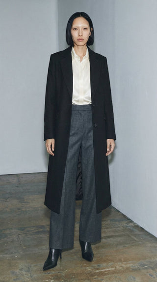 Cappotto - Cappotto lungo un bottone lua 71394 - Nero - VEVI