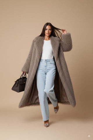 Cappotto - Cappotto simil pelliccia magnolia - Tortora - vevi.it