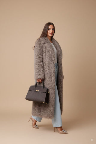 Cappotto - Cappotto simil pelliccia magnolia - Tortora - vevi.it