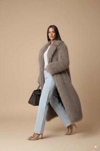 Cappotto - Cappotto simil pelliccia magnolia - Tortora - vevi.it