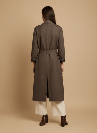 Cappotto - Cappotto trench quadri - Marrone - vevi.it